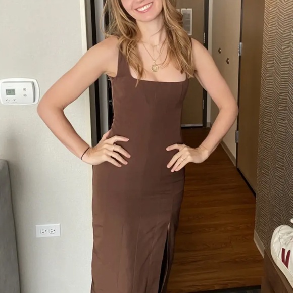 Staud Portrait Gown Sz0 Brown - Picture 3 of 5